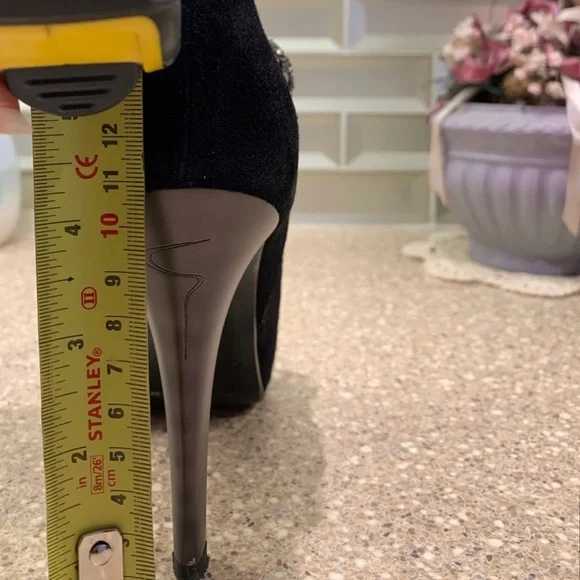 NIB Vintage Italian Swarovski Crystal Suede Ankle Boots Heels Sz 39 - Picture 6 of 11